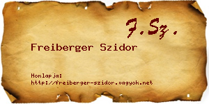 Freiberger Szidor névjegykártya